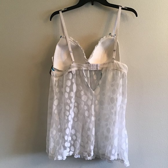 Per Lei plus size 1X white baby doll with G-string - Picture 2 of 6